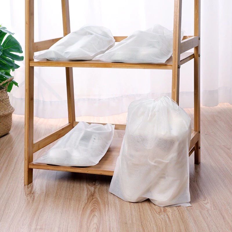 COMBO 10 Túi đựng giầy dép chất liệu vải không dệt, có dây rút - chống bụi bẩn hiệu quả 88391