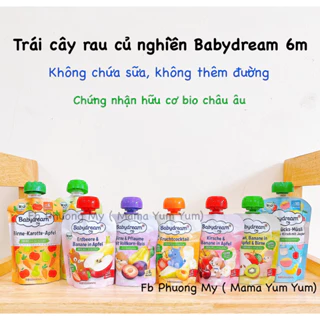 Date 3,6/2025 Hoa quả nghiền, Sữa chua hữu cơ Babydream cho bé 6 tháng của Đức