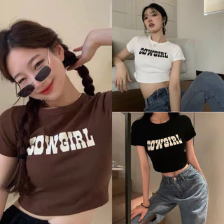 Áo Croptop Chữ Cowgirl