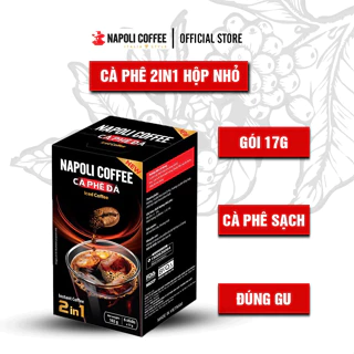 Cà phê hòa tan đen đá 2in1 Napoli Coffee hộp nhỏ 6 gói x 17g
