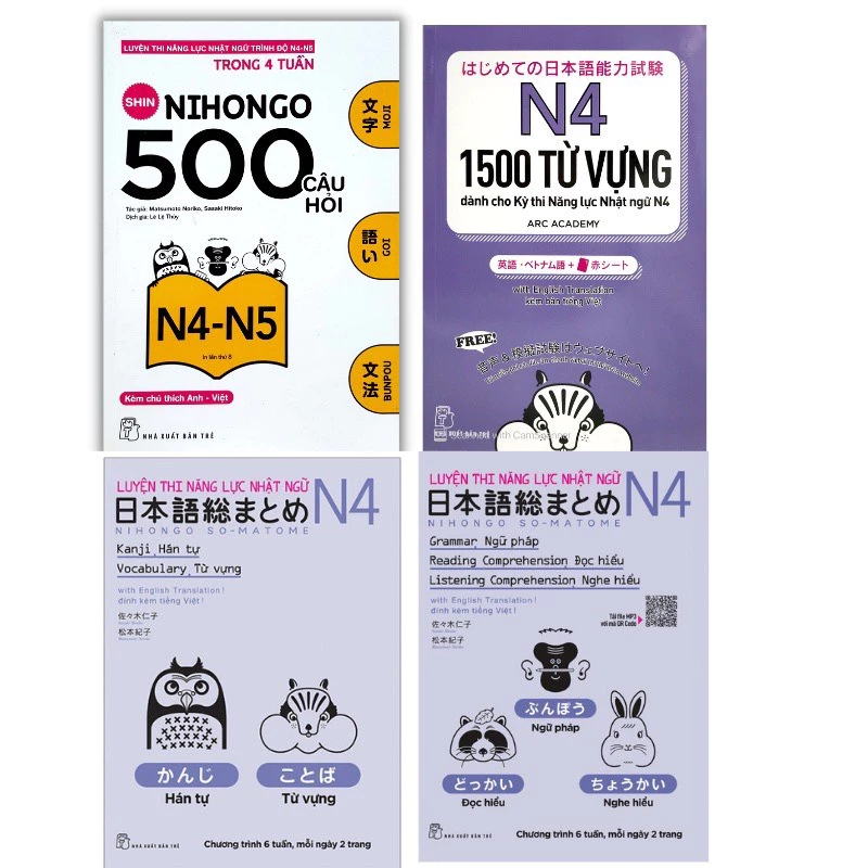 Sách tiếng Nhật - Combo sách luyện thi N4