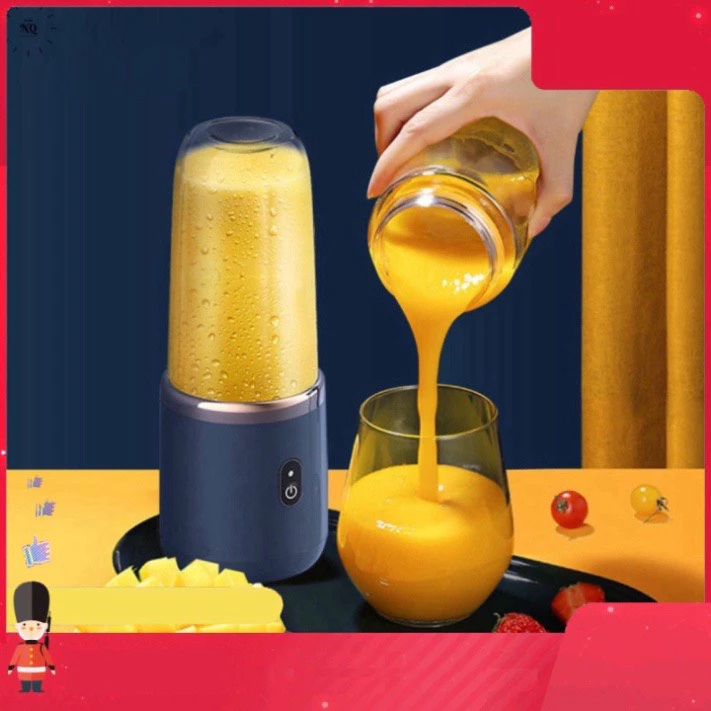 Máy xay sinh tố cầm tay Juicing Cup 300ML 6 lưỡi sử dụng Pin sạc cổng USB siêu tiện lợi
