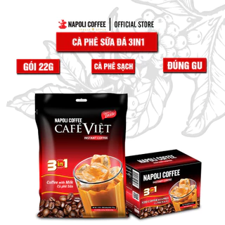 Cà phê hòa tan sữa đá 3in1 Napoli Coffee 22g/gói - Cafe sạch đậm vị Arabica/Robusta