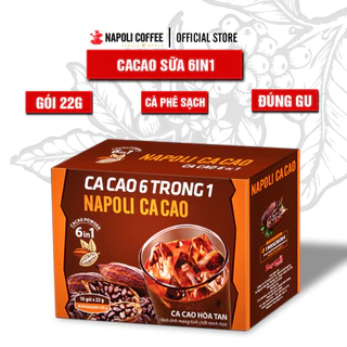 Cacao sữa hoà tan 6in1 Napoli 22g/gói - Bổ sung Mầm Lúa Mạch và Cafe Moka