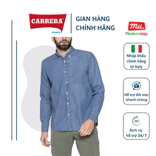 Áo Sơ Mi Denim Dài Tay Nam Xanh CARRERA JEANS Nhập Khẩu Chính Hãng Từ Ý - 205A1005A