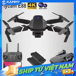 【🔥Free ship🔥】Flycam E88 pin 1800mah,máy bay điều khiển từ xa 4 cánh camera 4k siêu