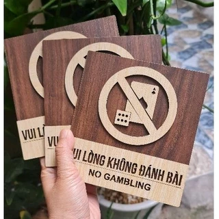 Bảng cấm đánh bài, cấm chụp ảnh decor trang trí shop quán.