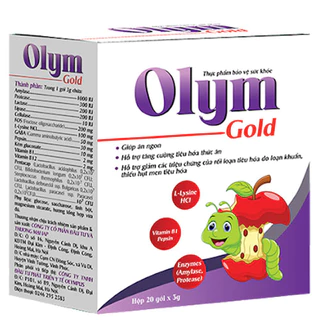 Olym Gold, hỗ trợ tăng cường tiêu hóa thức ăn, giúp ăn ngon và hấp thu dinh dưỡng (Hộp 20 gói x 3g)