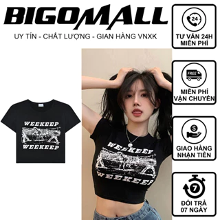 Áo Croptop Bozip WEEKEP ngắn tay cá tính BIGOMALL