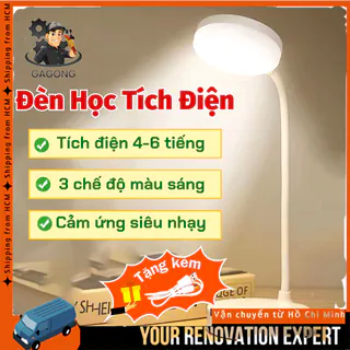 Đèn Học Để Bàn Tích Điện Chống Cận 3 Chế Độ Sáng Cảm Ứng Thông Minh Đèn Led