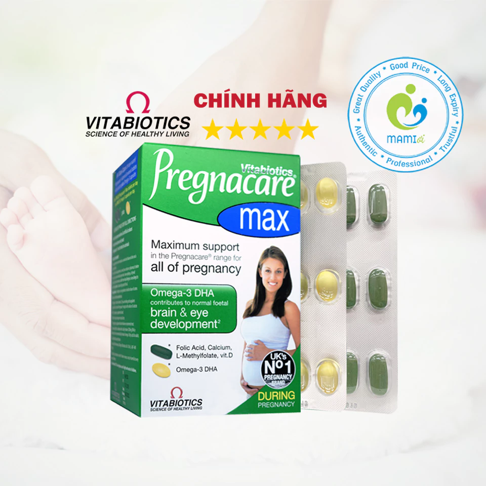 Vitamin bầu (84v) bổ sung dinh dưỡng cho bà bầu và mẹ sau sinh Pregnacare Max, UK