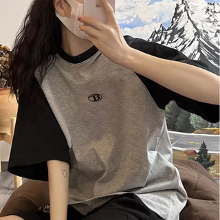 Áo thun phông Raglan logo tay nam nữ in Cao Su Nổi chữ B Unisex