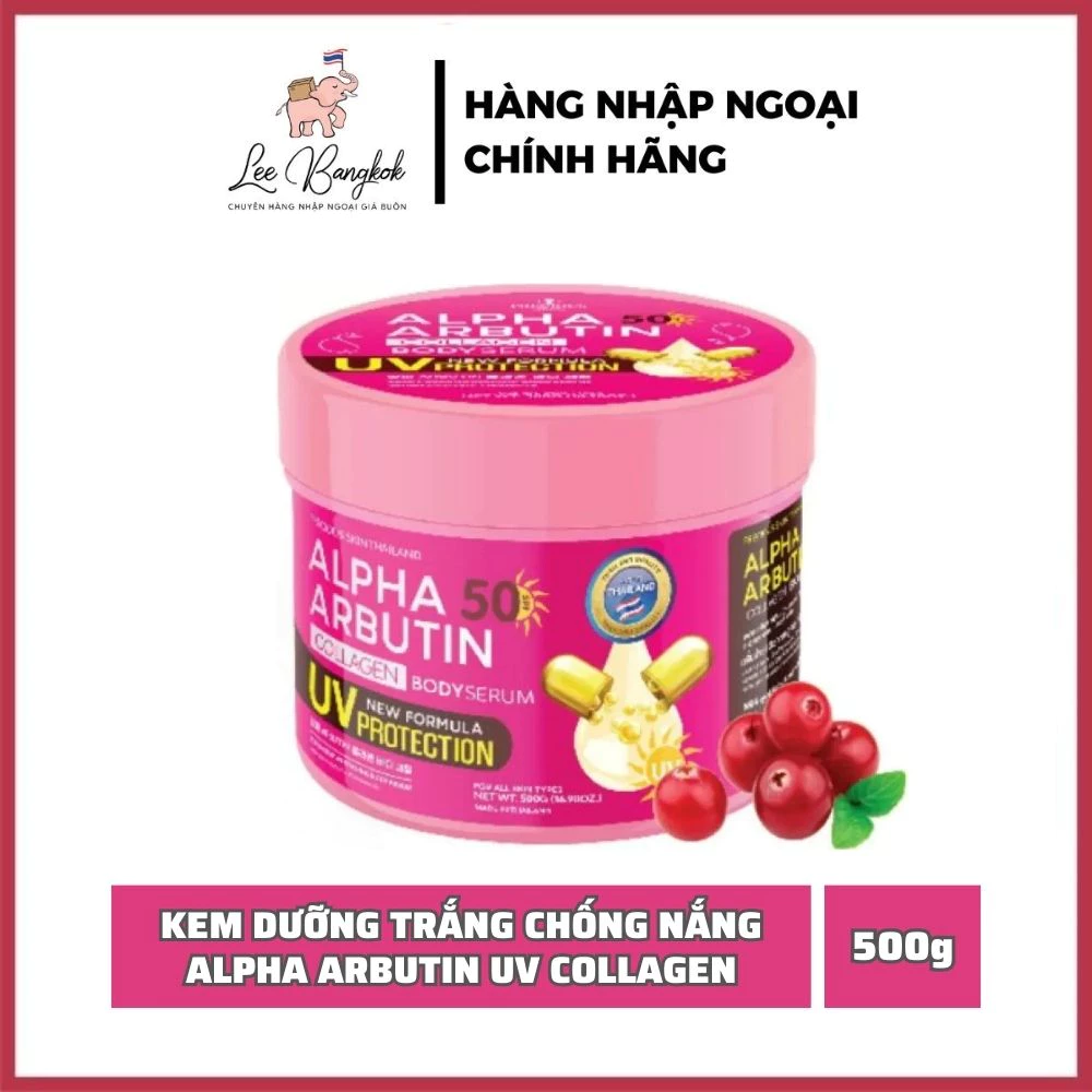 [DATE MỚI] Kem Dưỡng Trắng Da Chống Nắng Alpha Arbutin Collagen Body Serum UV 50 SPF Precious Skin Thái Lan Hũ Tròn 500g