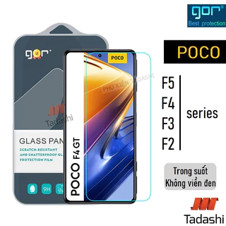 Kính Cường Lực Gor Poco F4 5G/ F4 GT, F5 Pro/ F5 5G, Poco F3/ F3 Pro/ F3 GT, Poco F2 Pro Trong Suốt 9H 2.5D - Hãng Gor