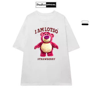 Áo Thun Unisex PEABOO mã I Am Lotso Chất Cotton Form Rộng Tay Lỡ Cho Nam Nữ