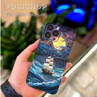 Tấm dán Skin Mặt Sau Thuyền Buồm MS02 FULL VIỀN 14 pro max , 13 pro max , 12 pro max , 11 pro max , xs max - FukiShop