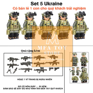 Đồ chơi lắp ráp swat army , mô hình đồ chơi - Set 5 lính UK