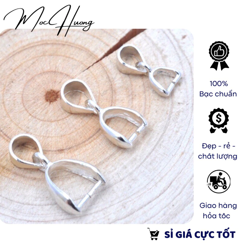 [S925] Móc bạc hạt chanh loại nhỏ, kẹp mặt dây chuyền - TH835 MOCHUONG JEWELRY