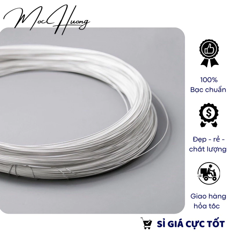 [S925] Dây lõi bạc (sợi bạc, chỉ bạc) 0.4mm - TH383 MOCHUONG JEWELRY