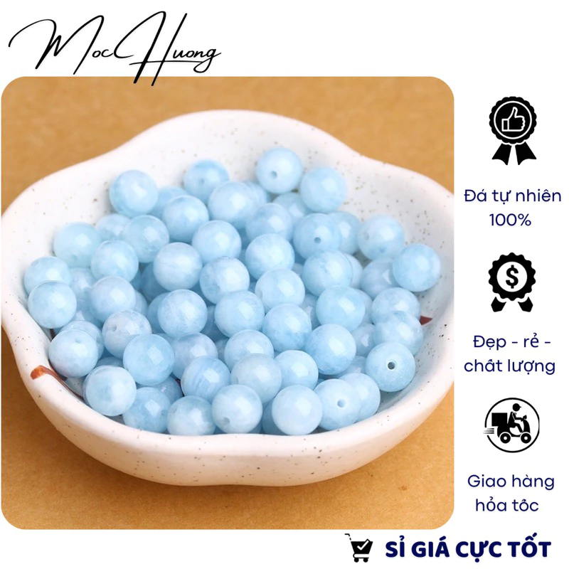 [TỰ NHIÊN 100%] Hạt A.QUA.MA.RI.NE hàng VIP làm vòng handmade - TH693 MOCHUONG JEWELRY