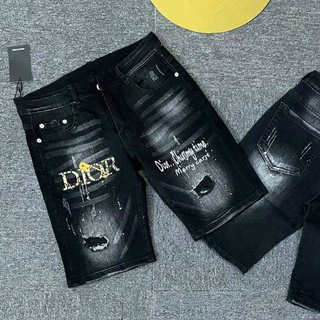 quần short jean nam ngắn đen rách nhẹ thêu logo nhiều mẫu mới hot 2022 giá rẻ KAYSTORE