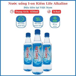 [Freeship toàn quốc] Nước uống đóng chai I-on Life kiềm Alkaline 3 chai dung tích 450ml chất lượng Nhật Bản