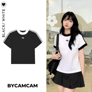 Áo babytee cổ tròn phối sọc trẻ trung in chữ B - Retrostyle - Ao866_P2K1