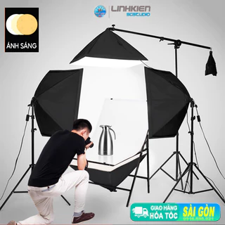 Bộ KIT Studio Chụp Ảnh Sản Phẩm Chân Đèn 2m Kèm Softbox 50x70 cm Hỗ Trợ Sáng, Quay Phim , Livestream