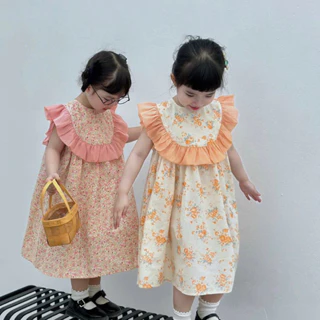 Váy Bé Gái Dáng Cánh Tiên Chất Liệu Cotton Cao Cấp Hoạ Tiết Hoa Xinh Xắn - Chickbongbaby V4