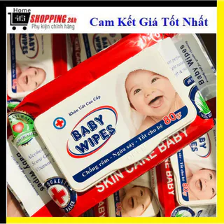 Khăn Ướt Baby Wipes 1 Gói 80 Khăn/ 80g , Khăn Không Cồn, Có Mùi Thjomw Dịu , Không Gây Kích Ứng Da, Phù Hợp Với Da Em Bé