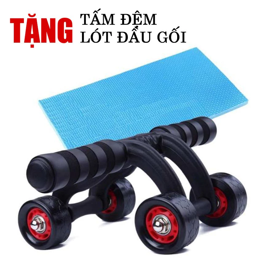 Con lăn tập bụng Yoga, Dây Ngũ Sắc tập Gym, Dụng cụ tập cơ bụng, đế hít chữ T tập GYM, YOGA  tại nhà