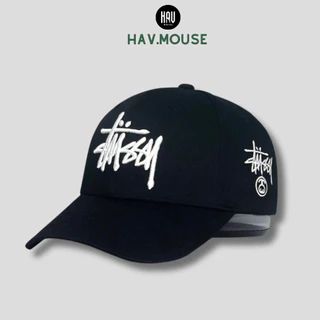 Mũ lưỡi trai nón kết Stussy đen logo thêu 3D nổi siêu hot dành cho nam nữ