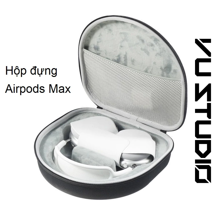 Hộp đựng tai nghe chụp tai Airpods Max chất liệu EVA cứng chông sốc kèm quai cầm tiện lợi Vu Studio