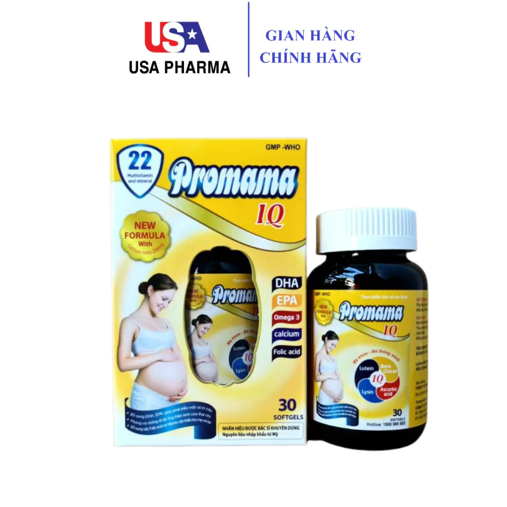 Promama IQ bổ sung vitamin cho mẹ bầu - Hộp 30 viên