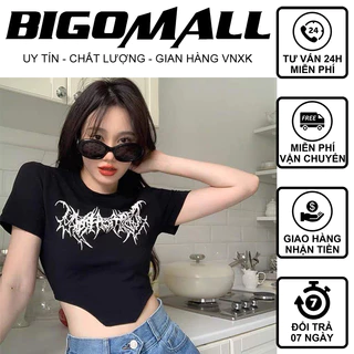 Áo croptop body cánh rơi BATMAN chéo vạt vuông ngắn tay cá tính BIGOMALL