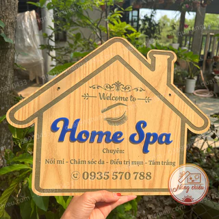 Bảng gỗ trang trí tiệm Spa, Nail, Mi thiết kế theo yêu cầu - Chất liệu gỗ phong cách vintage - Biển gỗ khắc tên