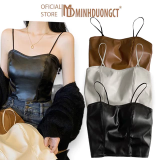 ÁO BRA DA, 2 DÂY CÓ MÚT SANG TRỌNG GỢI CẢM - Áo lót nữ, bra nữ da 2 dây không gọng dáng croptop có đệm mút ngực