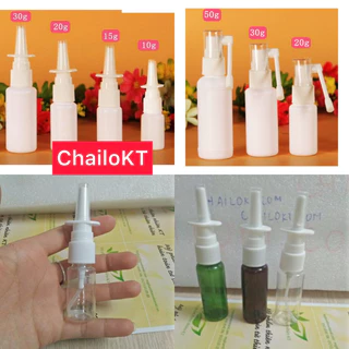 chai chiết mĩ phẩm,  Xịt mũi, chai họng 5ml 10ml 15ml 20ml 30ml, vỏ lọ xịt mũi, chai xịt rửa mũi, vỏ lọ xịt đựng thuốc