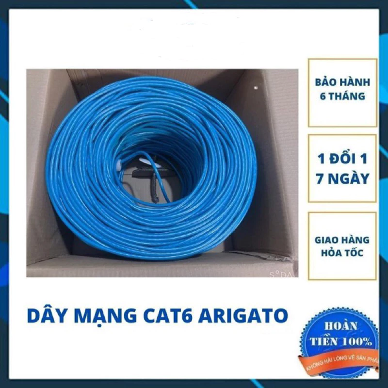 [HỎA TỐC] Dây mạng Cat6 FTP chống nhiễu cuộn 305m ARIGATO - hàng nhập khẩu