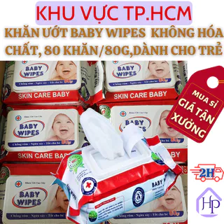 [Sỉ siêu rẻ} Khăn Ướt Baby Wipes 80g Đỏ, Khăn Không Cồn , Không Hóa Chất, Mùi Hương Dịu Nhẹ, Không Gây Kích Ứng Da Trẻ