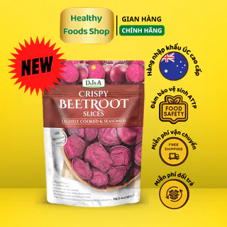 [NHẬP ÚC] Củ Dền Sấy Giòn DJ&A  túi 70gr - Crispy Beetroot Slices DJ&A 70gr