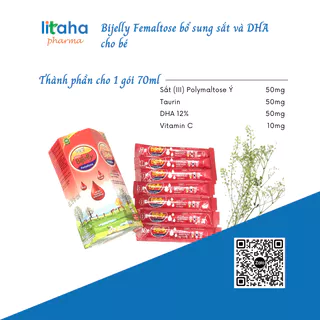 Bổ Sung Sắt và DHA cho bé dạng thạch Femaltose Bijelly Litaha Pharma 20 gói/Hộp 300g