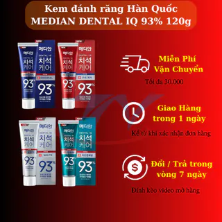 Kem đánh răng 93 Hàn Quốc trắng răng MEDIAN DENTAL IQ 93% 120g sáng bóng