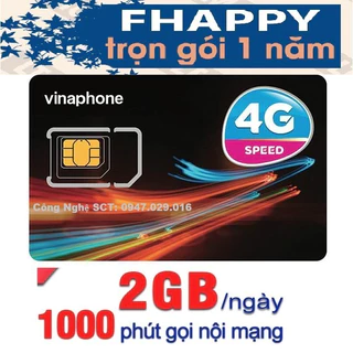 Sim vina 1 năm trọn gói không cần nạp tiền Fhappy  U1500 TD49 D500 Fhappy VD149 - sim data khủng giá rẻ