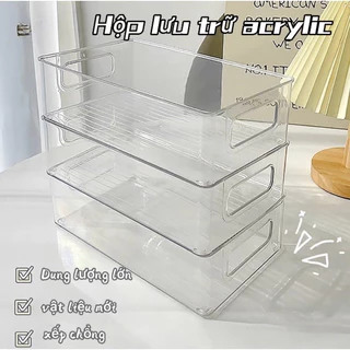 Hộp lưu trữ máy tính để bàn Acrylic Kệ đựng Mỹ phẩm trong suốt Ngăn kéo để đồ trang điểm phụ kiện ( ms anhi)