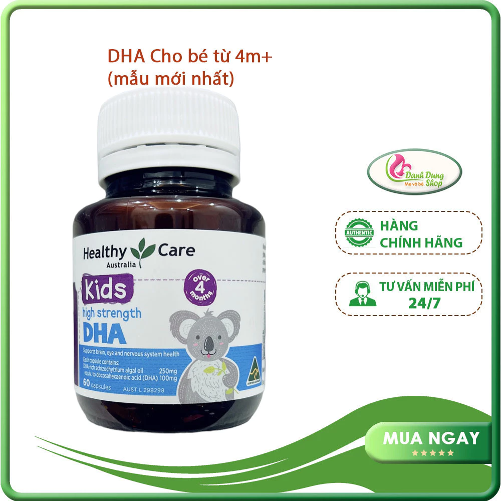 Viên uống DHA Healthy Care 60 viên (khử mùi tanh) mẫu mới
