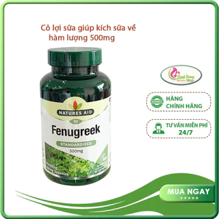 Cỏ Cà Ri Natures Aid Fenugreek 500mg