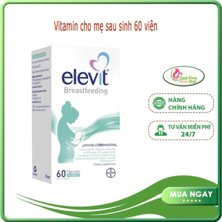 (mua 1 hộp 60 viên tặng 1 hộp 4 viên) Vitamin tổng hợp Elevit cho mẹ sau sinh 60 viên