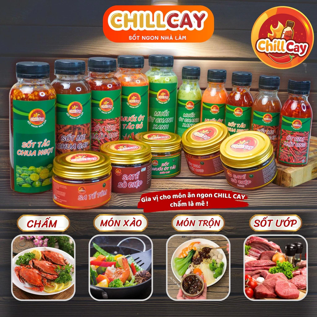 Muối ớt xanh, muối ớt đỏ, sốt tắc, sốt me, sa tế 🔥CHILLCAY🔥 Nước chấm,sốt trộn gỏi,chấm gà, hải sản,đồ nướng Siêu Ngon
