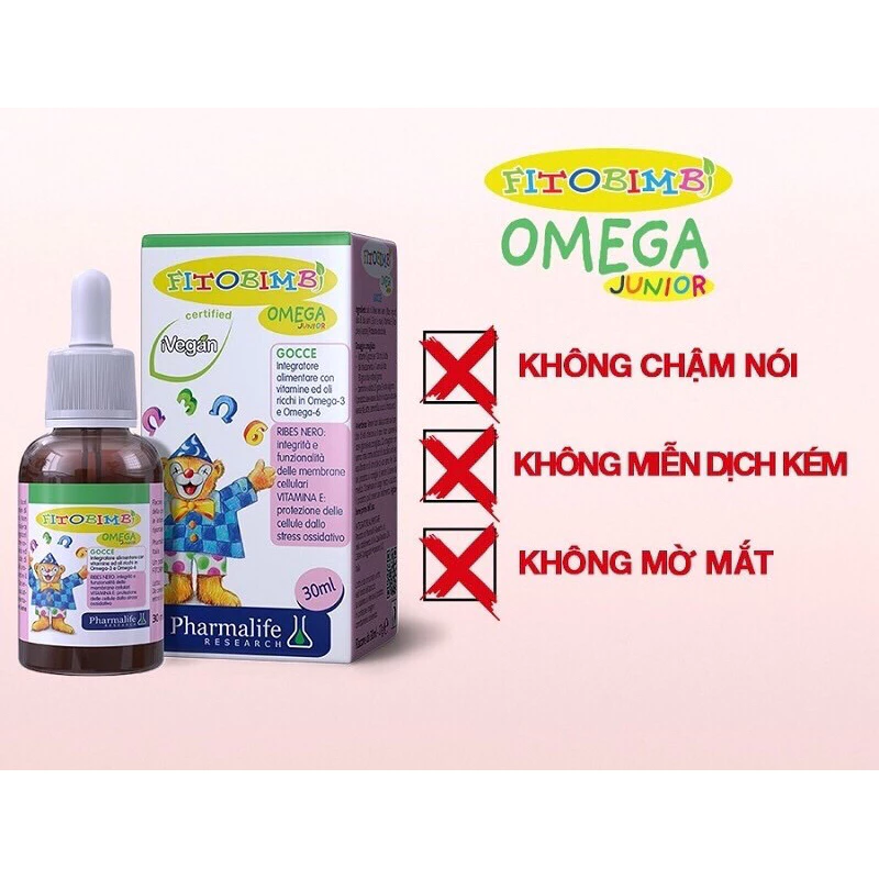 Fitobimbi Omega Junior - Phát triển trí não cho bé (Lọ nhỏ giọt 30ml)